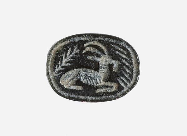 Scarab Inscribed with a Crouching Ibex