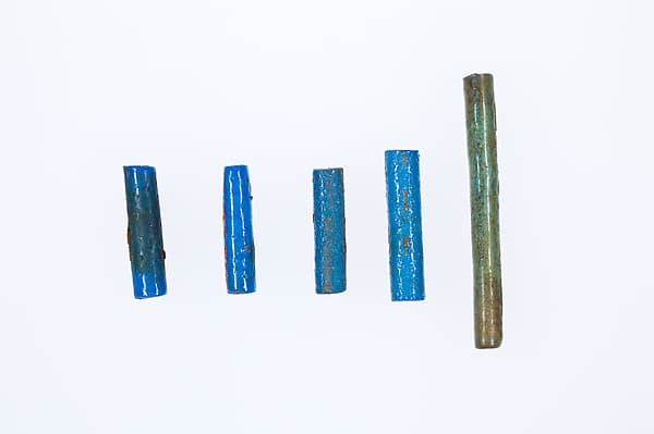 Cylindrical beads from the mummy of Ukhhotep