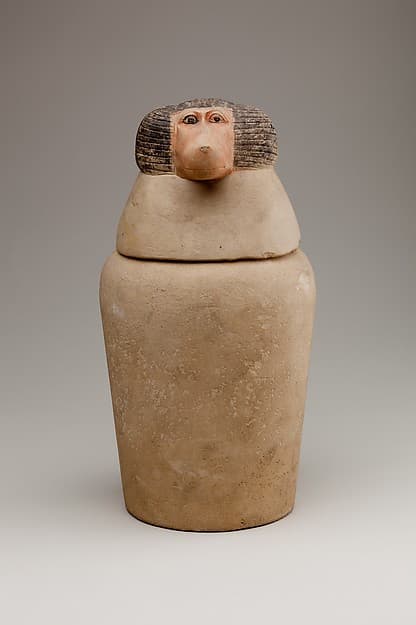 Canopic Jar Representing the Deity Hapy