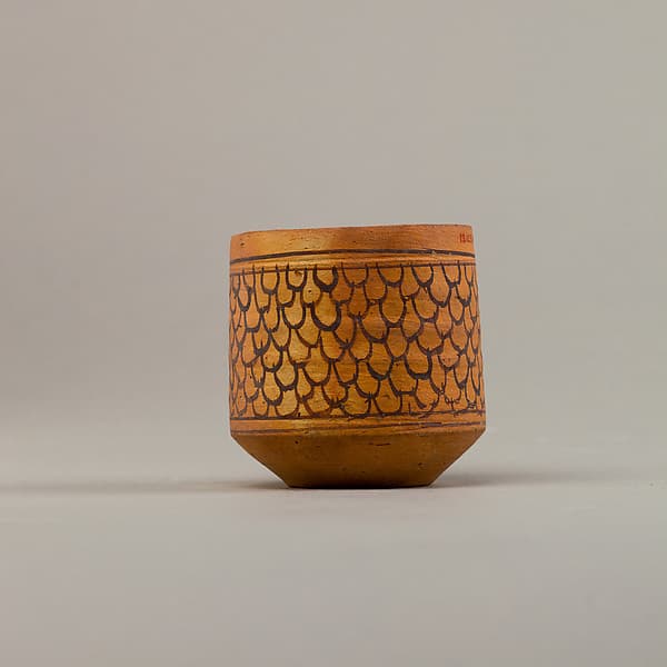 Cup with feather (?) decoration