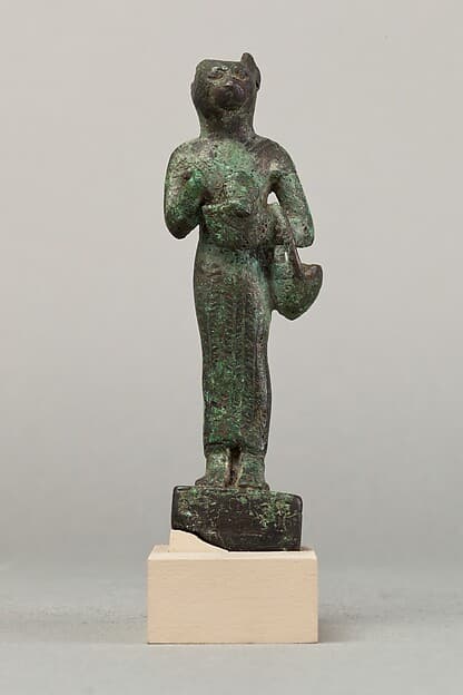 Bastet with lion-headed aegis and basket