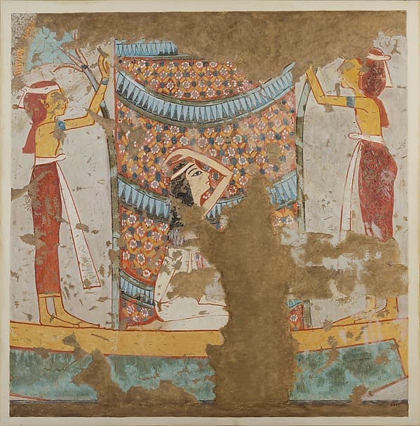Funeral Boat, Tomb of Haremhab, by Norman de Garis Davies