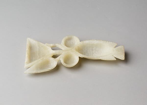 Cosmetic Spoon in the Shape of a Tilapia with Water Lilies