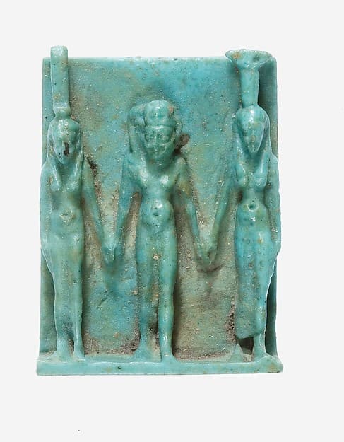 Amulet depicting Isis, Horus, and Nephthys