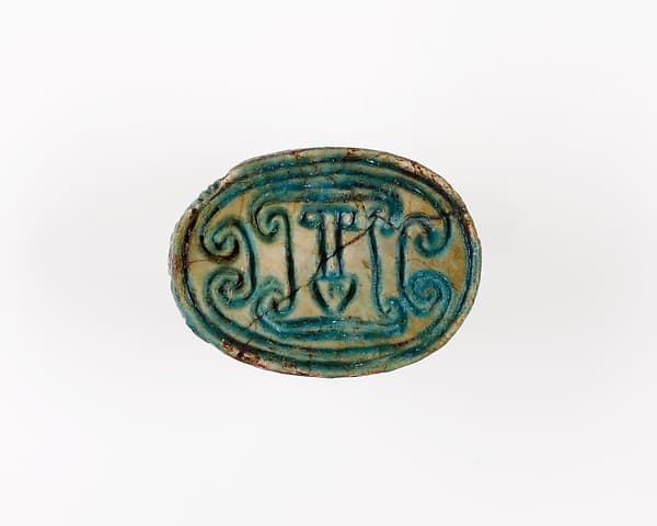 Scarab Incised with Nefer Sign and Scrolls