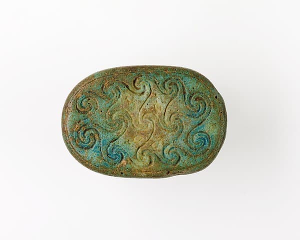 Scarab Incised with Nefer Signs and Scrolls
