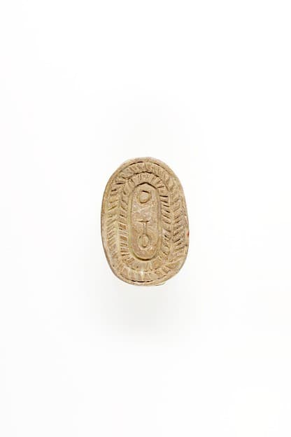 Scarab Inscribed with Hieroglyphs in a Rope Border