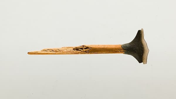 Transverse arrowhead hafted on an arrow fragment