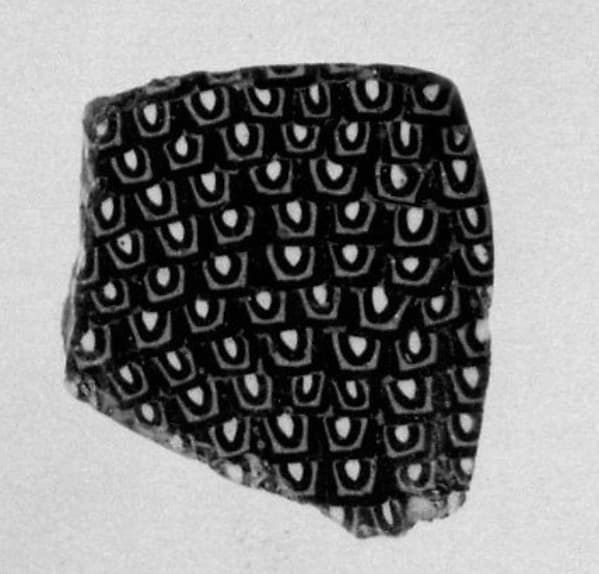 Inlay, feather pattern