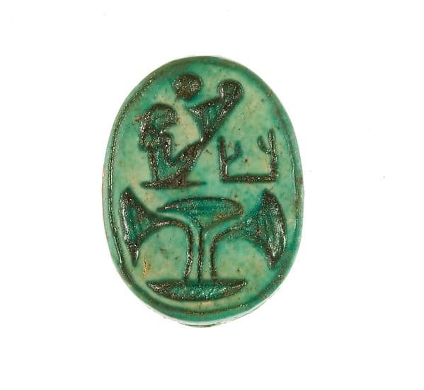 Scarab Inscribed with the Name Maatkare Over a Papyrus Thicket