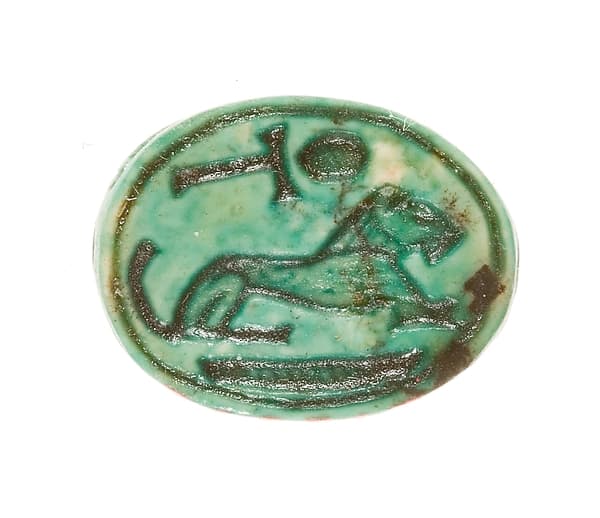 Scarab Inscribed with a Hieroglyphic Motif
