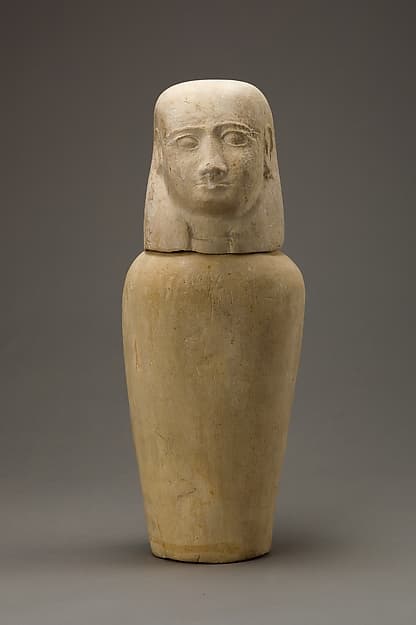 Canopic jar with human head