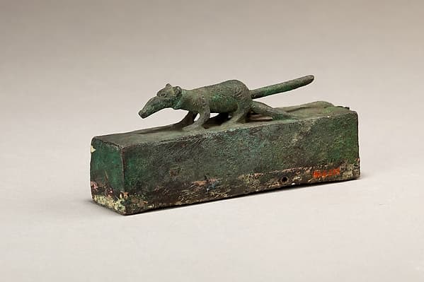Shrew surmounting a box for animal mummy
