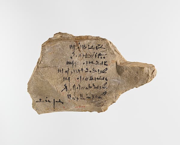 Ostracon with hieratic inscription