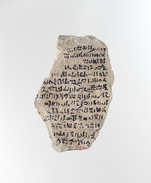 Ostracon with hieratic inscription