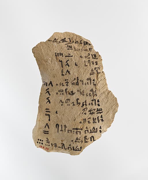 Ostracon with hieratic inscription