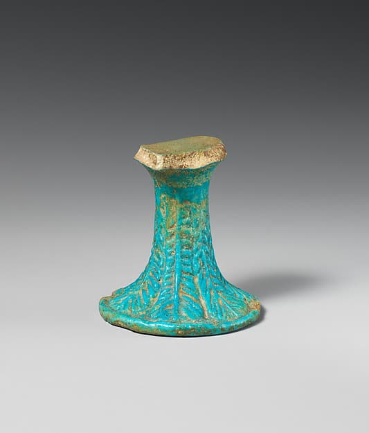 Stem of lotiform goblet with palm fronds in relief