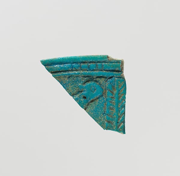 Rim fragment with head of calf and "stylized trees"