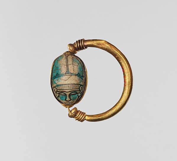 Scarab Finger Ring Inscribed for Auserre (Apophis)