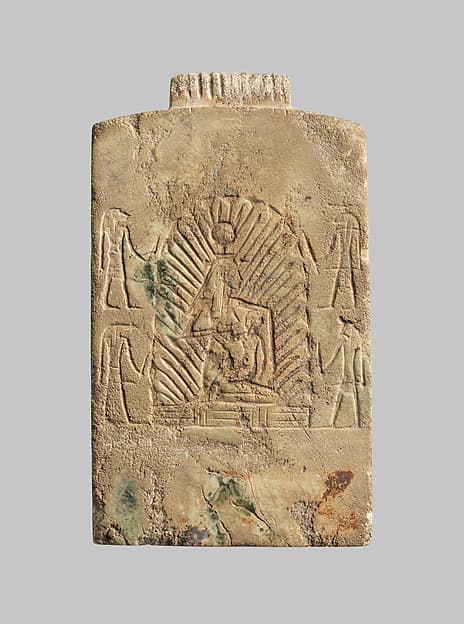 Pectoral depicting Isis nursing infant Horus in the marsh surrounded by protective genii