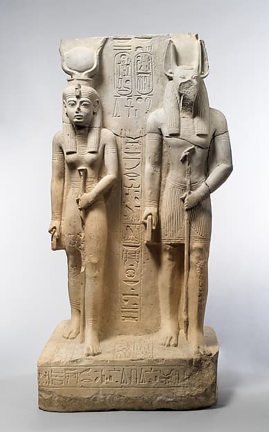 Statue of Wepwawet and Isis-Hathor