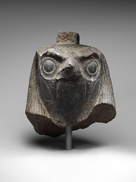 Head of an anthropomorphic falcon god