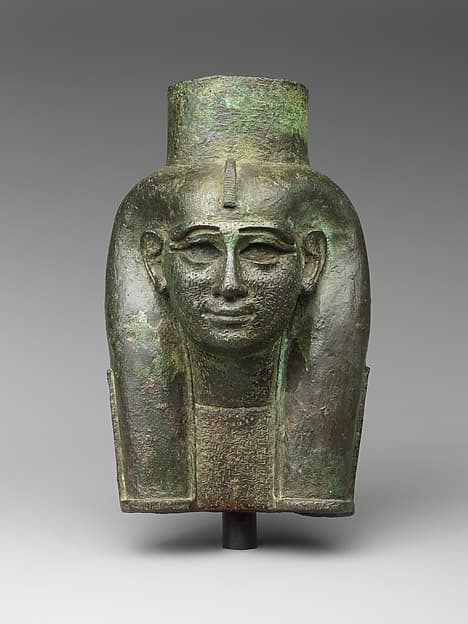 Head of a goddess, probably Mut, for attachment to a processional barque