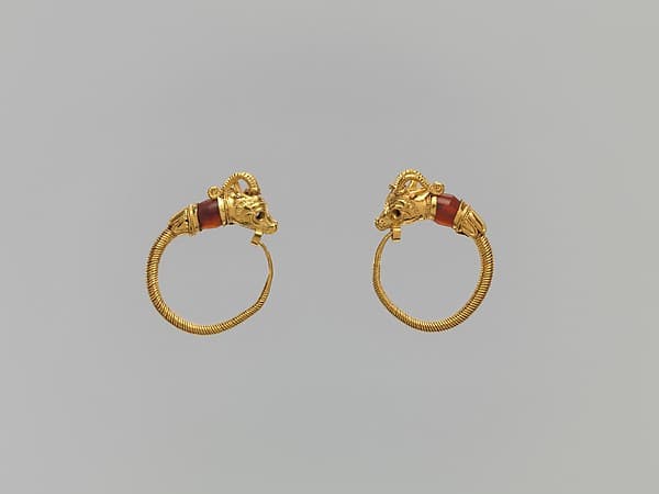 Ibex-head earrings