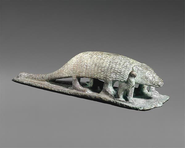 Ichneumon on a base with small cats, inscribed beneath base with the name of Padineith son of Isekhebi