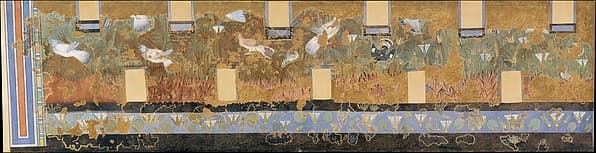 Facsimile painting from the 'Green Room' in the North Palace at Amarna, by Nina de Garis Davies