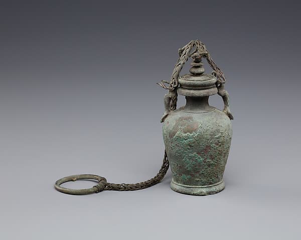 Bottle with stopper and suspension ring, possibly intended for unguent