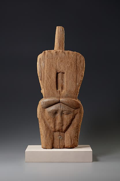 Wooden Hathor column for a shrine