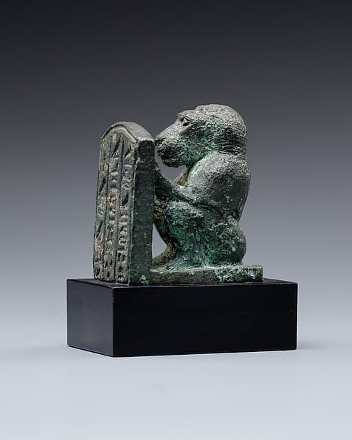 Baboon holding an inscribed stela dedicated to Iretherukhef