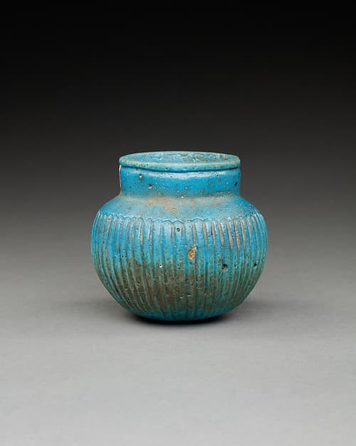 Faience Ribbed Jar