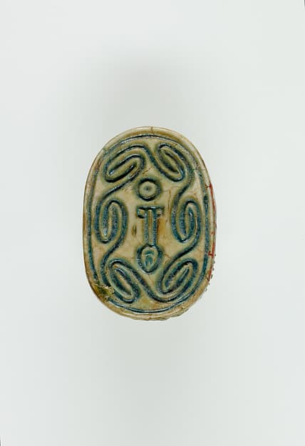 Scarab Incised with Hieroglyphs in Scroll Border