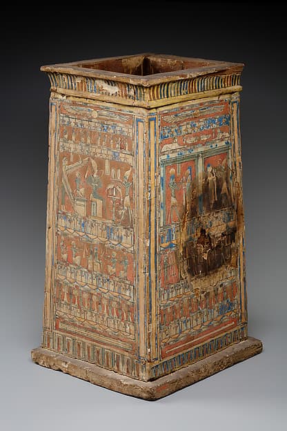 Tall shrine-shaped 'canopic' box