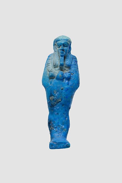 Uninscribed shabti from tomb of Nespekashuty