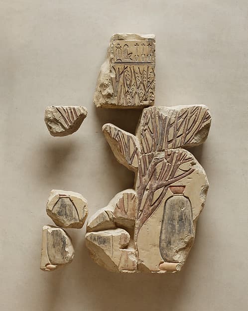Relief of an Acacia Tree Shading Water Jars with Drinking Cups