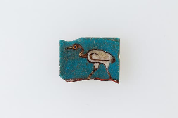 Plaque, black ibis hieroglyph