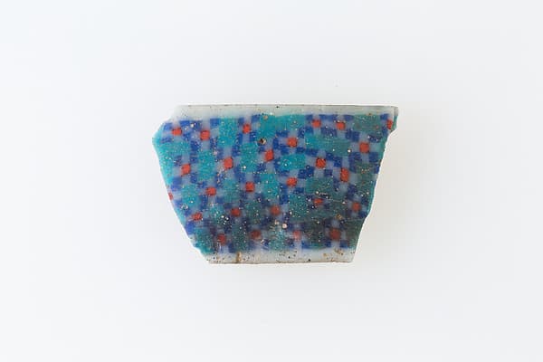 Inlay fragment, patten of diamonds formed from smaller squares