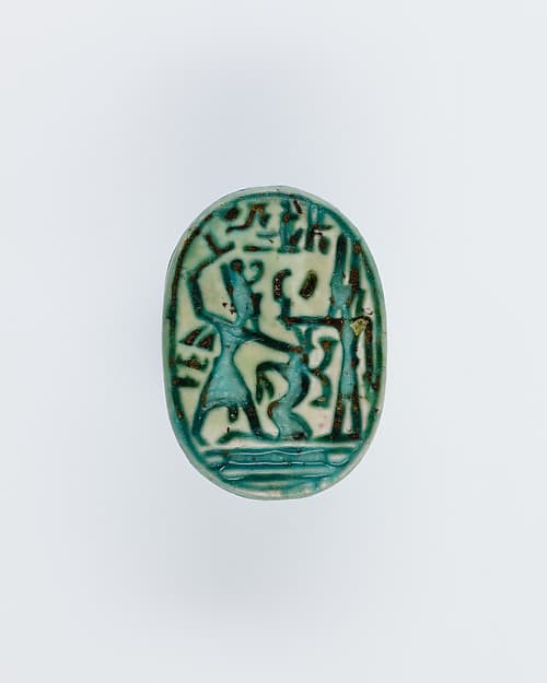 Scarab Depicting Ramesses II Smiting a Prisoner Before Amun