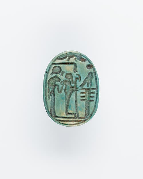 Scarab With an Image of the Gods Ptah and Sakhmet