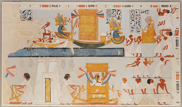 The Barque of Amun Arriving at the West Bank of Thebes, by Charles K. Wilkinson