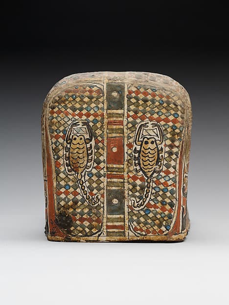 Foot covering from a mummy, with scorpions on soles