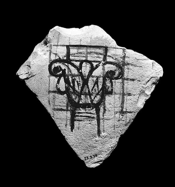 Ostracon with liliform capital