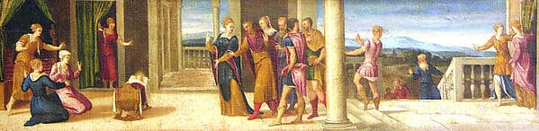 The Legend of the Infant Servius Tullius, by Bonifacio de' Pitati (Bonifacio Veronese)