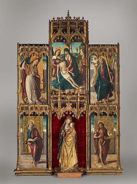Virgin and Child with the Pietà and Saints, by Spanish (Castilian) Painter