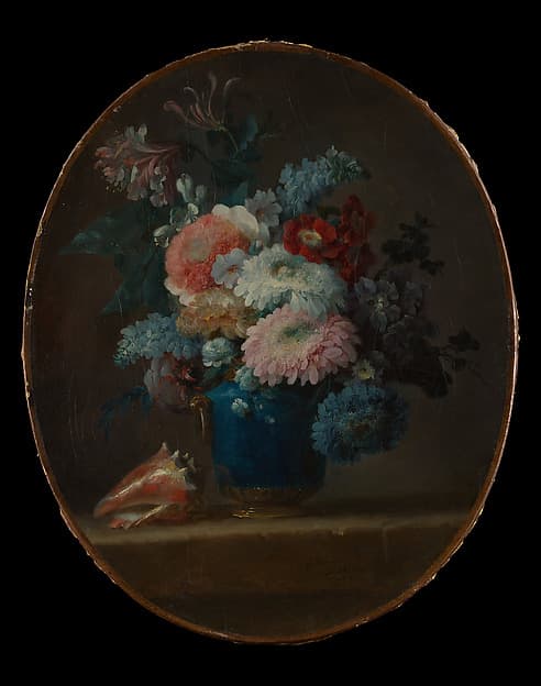 Vase of Flowers and Conch Shell, by Anne Vallayer-Coster