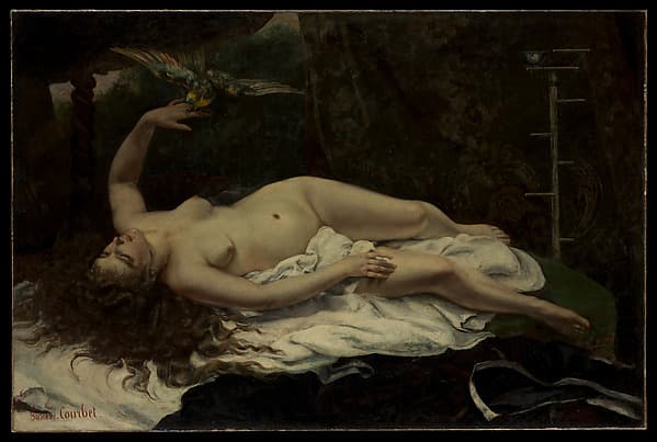 Woman with a Parrot, by Gustave Courbet