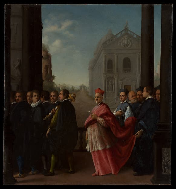 A Cardinal's Procession, by Ottavio Leoni (Il Padovano)